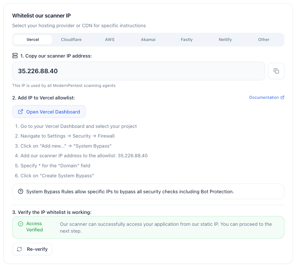 Bypass verification in ModernPentest